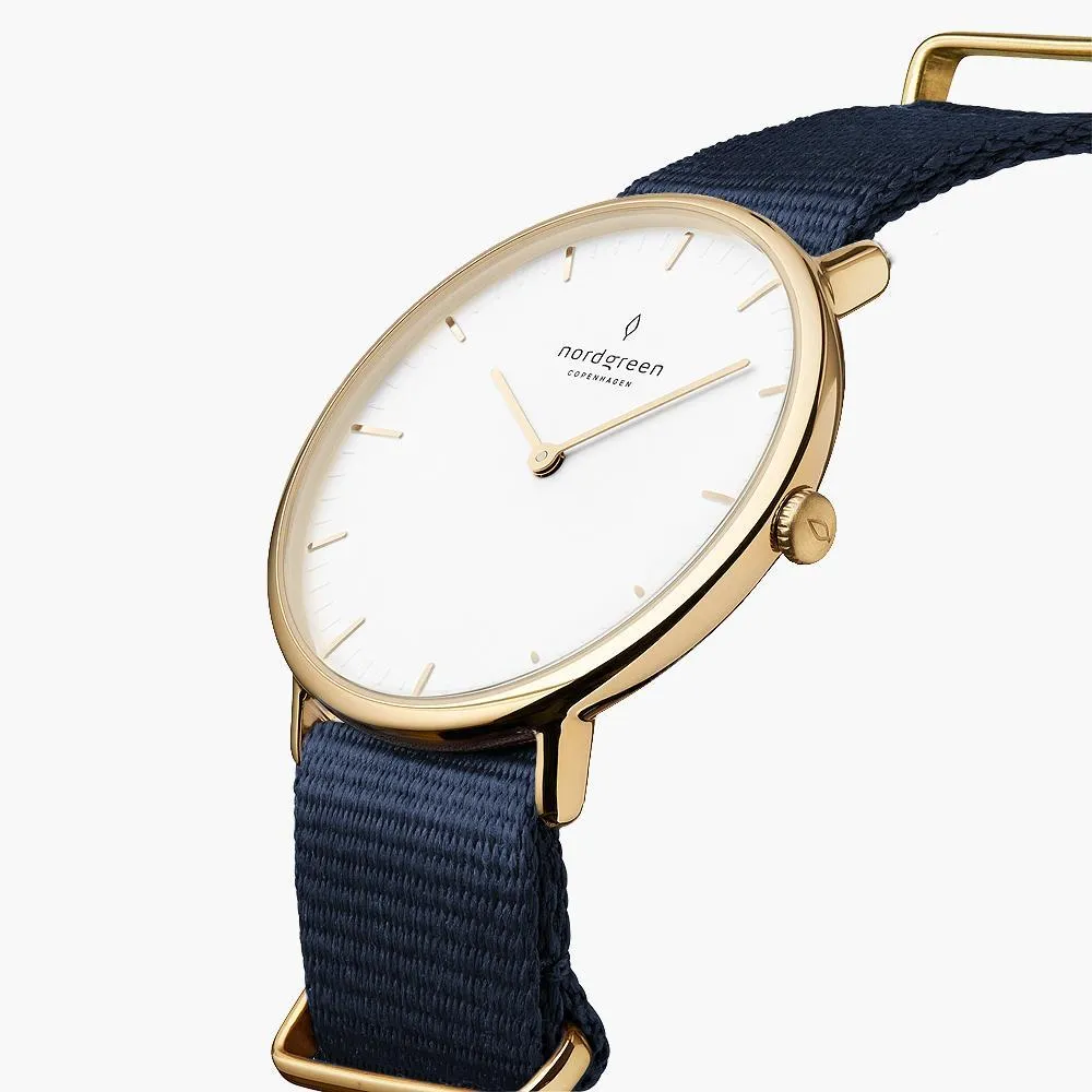 Native | White Dial - Navy Blue Nylon