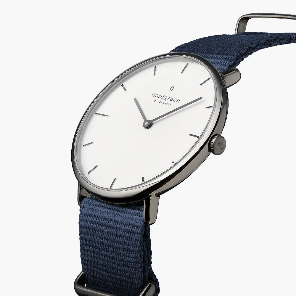 Native | White Dial - Navy Blue Nylon