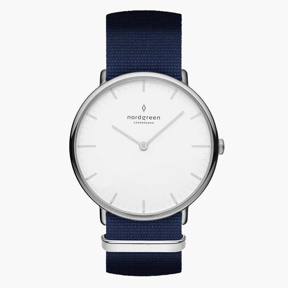 Native | White Dial - Navy Blue Nylon