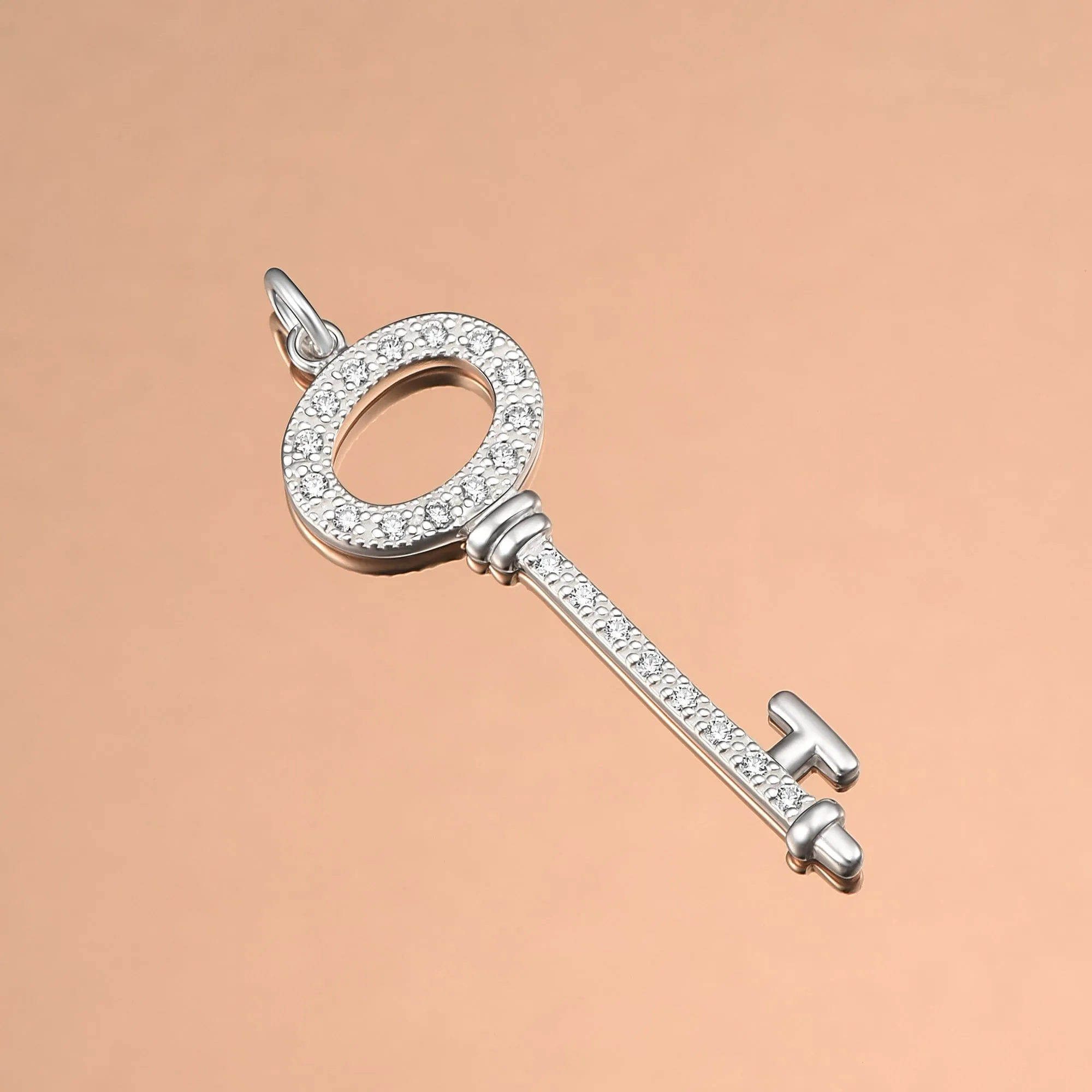 Open Circle Key Sterling Silver Pendant