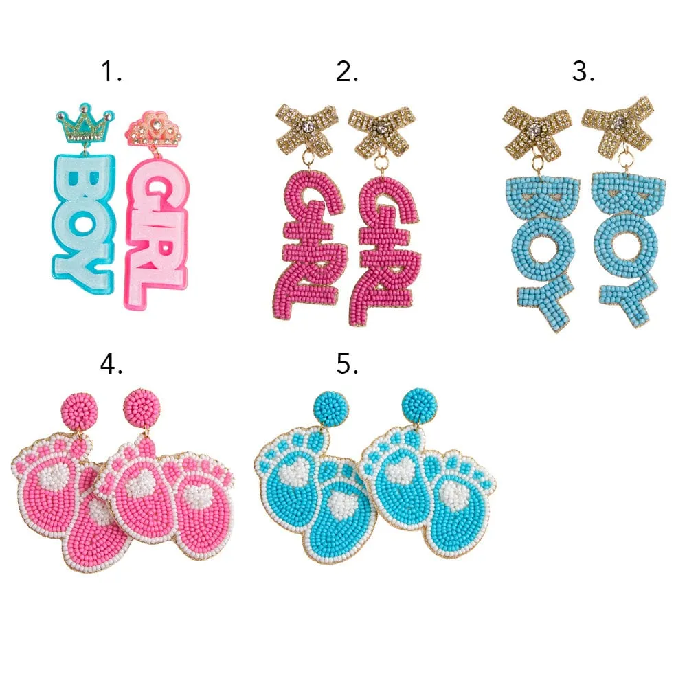 Pink Seed Bead Girl Earrings