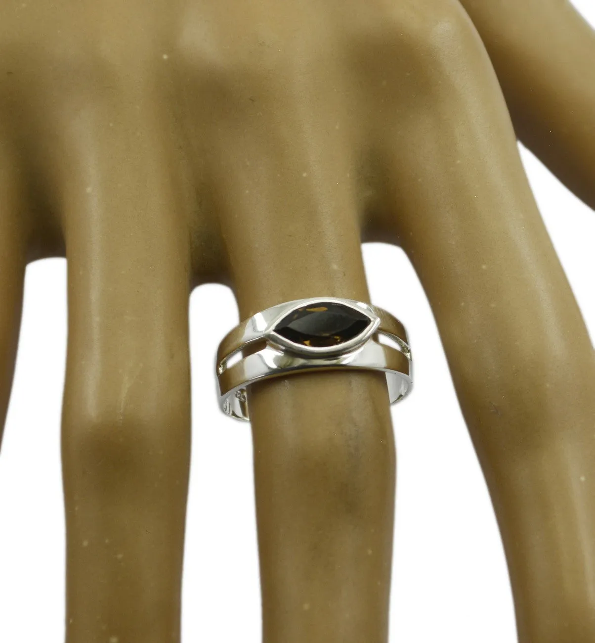 Pleasing Gems Smoky Quartz Sterling Silver Rings Melania Trump Jewelry