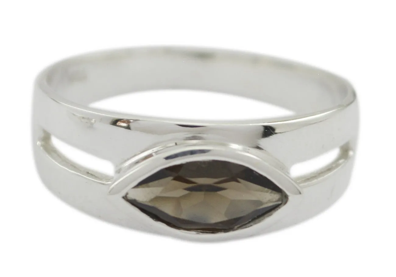 Pleasing Gems Smoky Quartz Sterling Silver Rings Melania Trump Jewelry