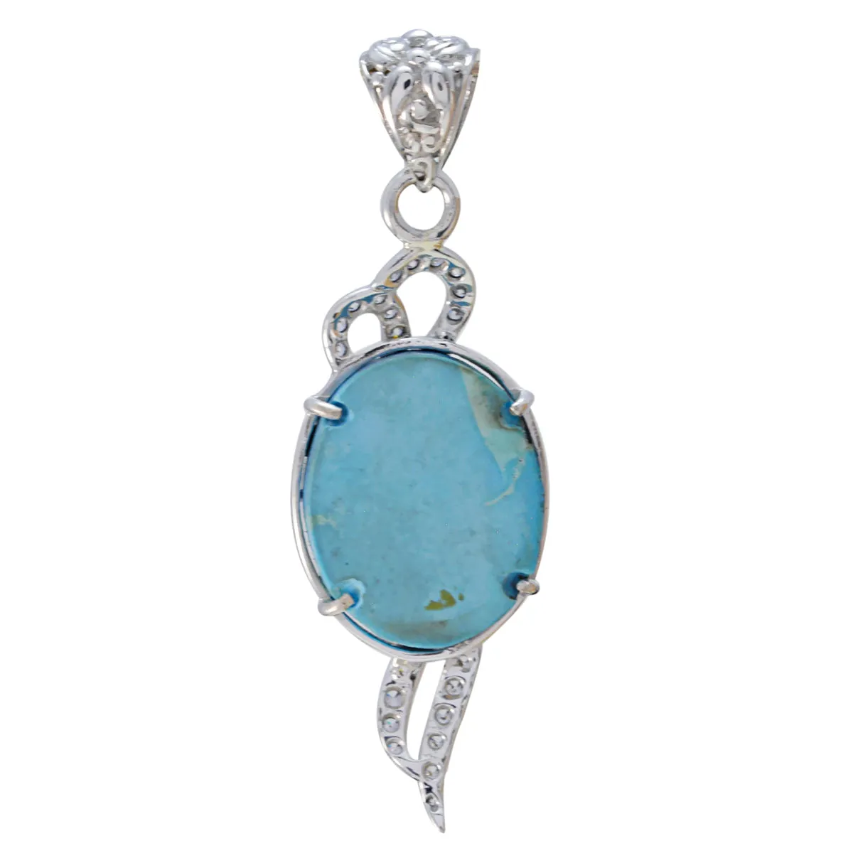 Riyo Genuine Gems Multi Shape Cabochon Blue Turquoise 925 Silver Pendants gift for wedding
