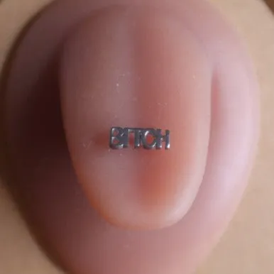 Silver Color Bitch Tongue Ring Body Piercing Jewelry