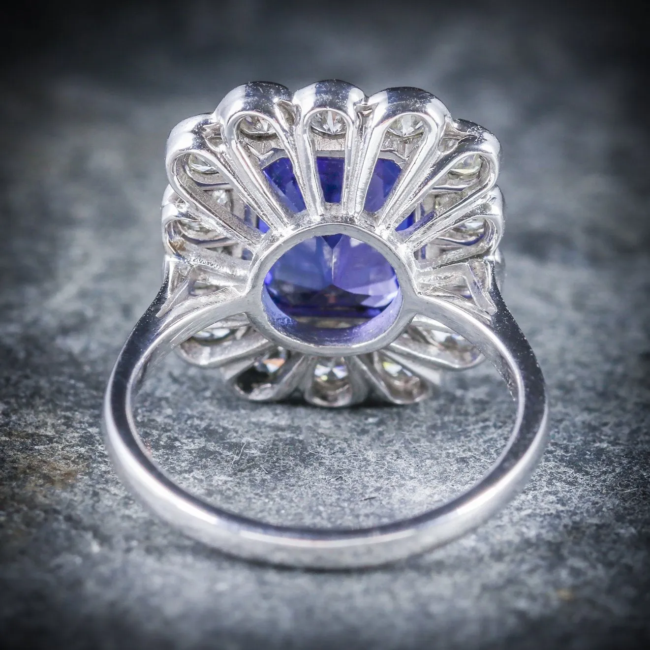 Tanzanite Diamond Ring 18Ct White Gold 4Ct Tanzanite