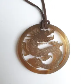 Unique Handmade Pendant J18249, Made by Buffalo Horn and Lacquer