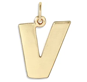 V Cutout Letter Charm