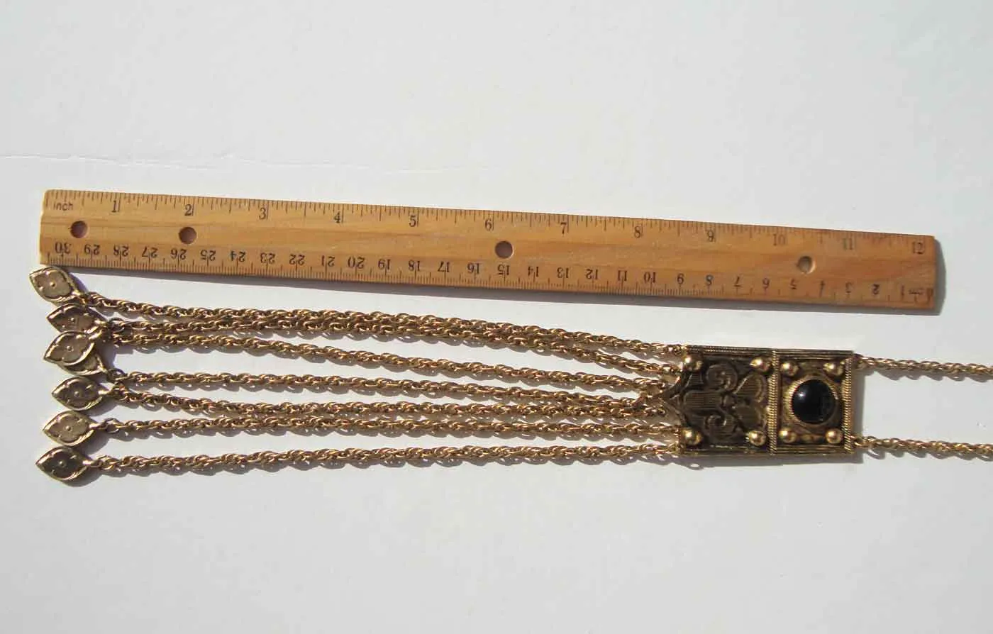 Vintage 70s Accessocraft Fringe Necklace Renaissance Revival