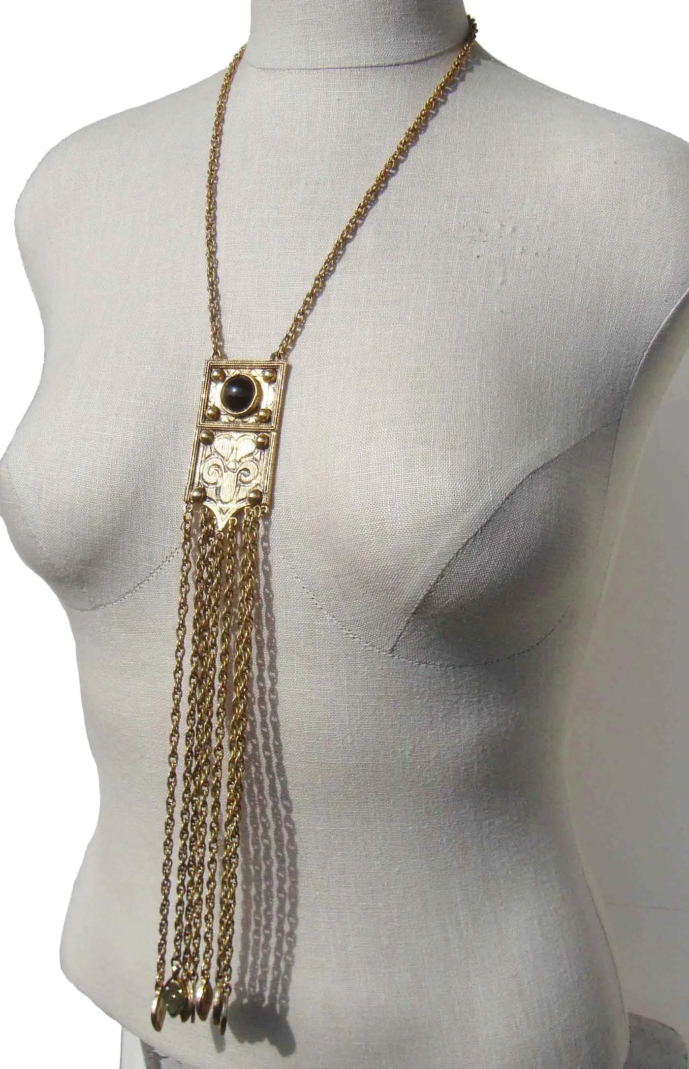 Vintage 70s Accessocraft Fringe Necklace Renaissance Revival