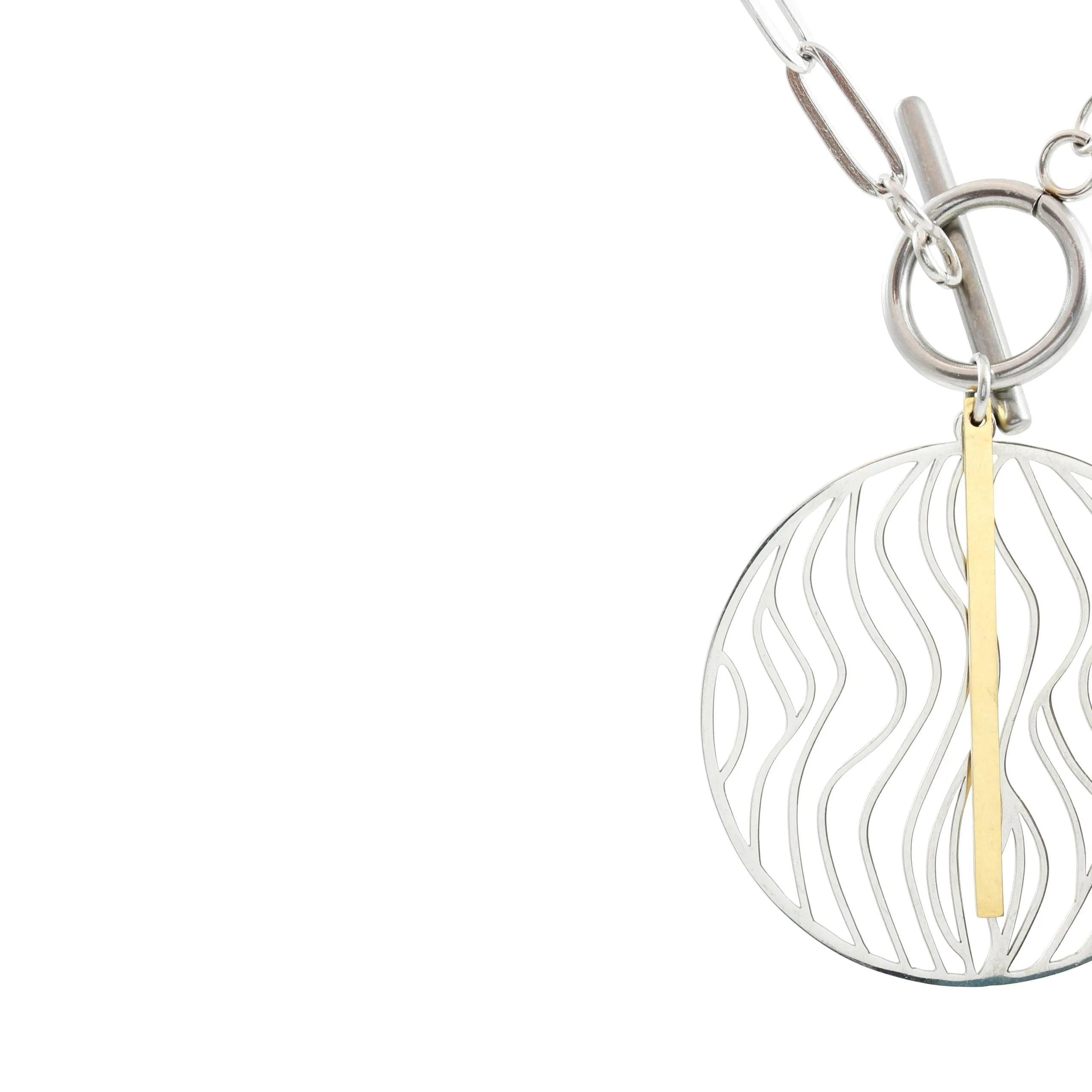 Waterproof "Imperméable” Waterproof Mixed Metal Swirl Necklace