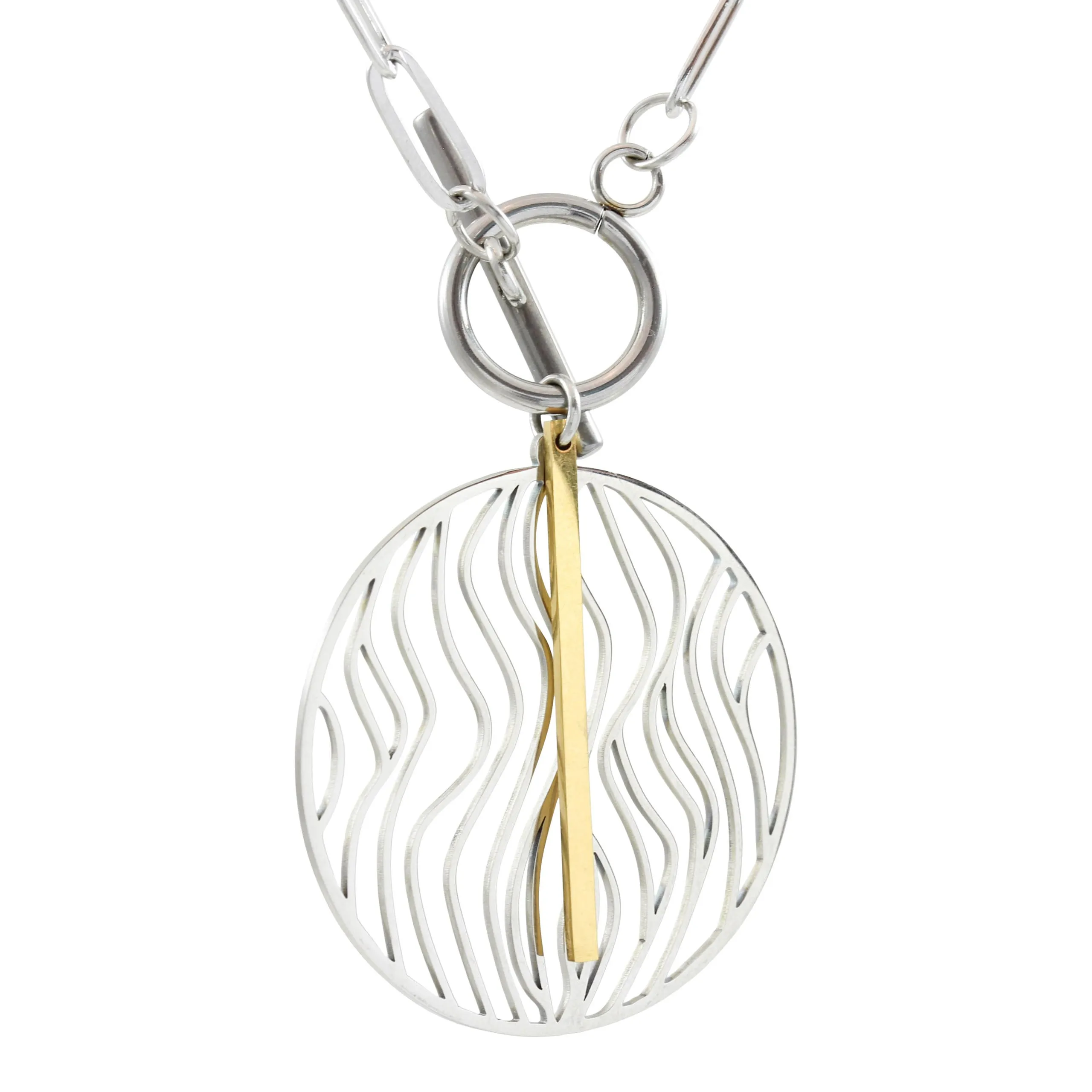 Waterproof "Imperméable” Waterproof Mixed Metal Swirl Necklace