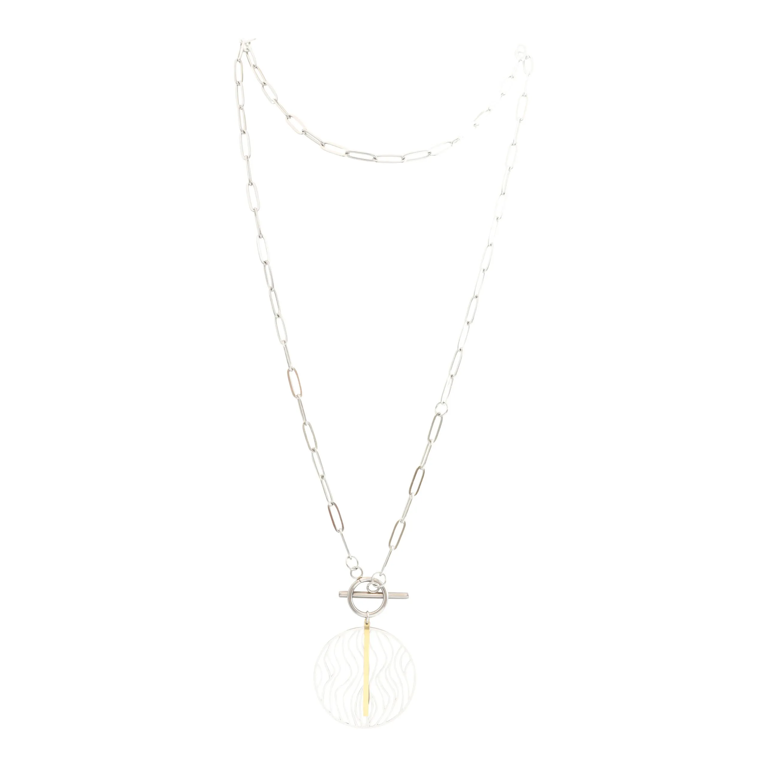 Waterproof "Imperméable” Waterproof Mixed Metal Swirl Necklace